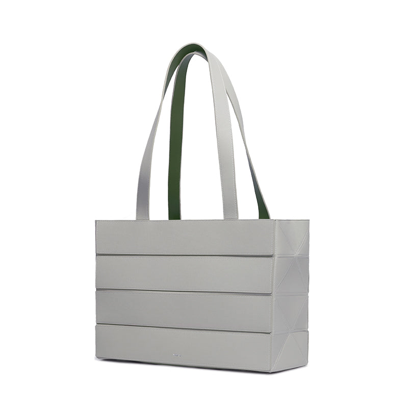 Block Medium Foldable Tote Bag - Gray