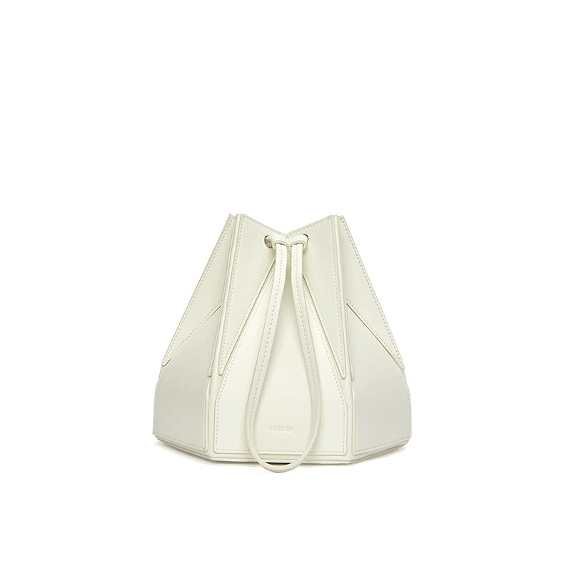 Hex Bucket Crossbody Bag - White