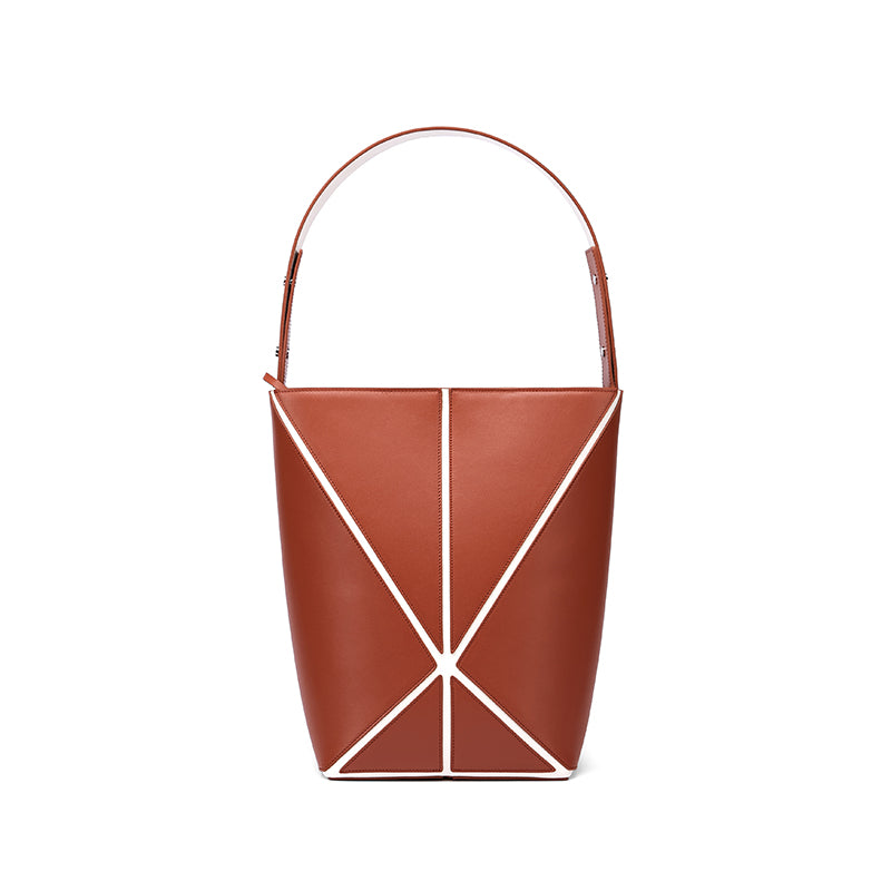 Bucket Medium Shoulder Bag - Umber/White