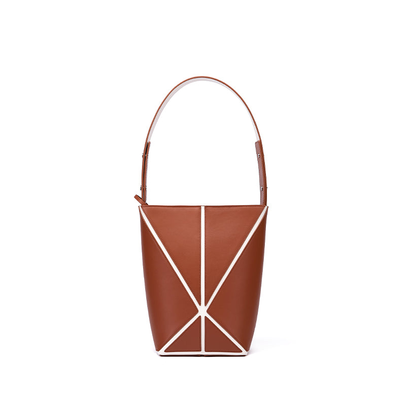 Bucket Small Shoulder Bag - Umber/White