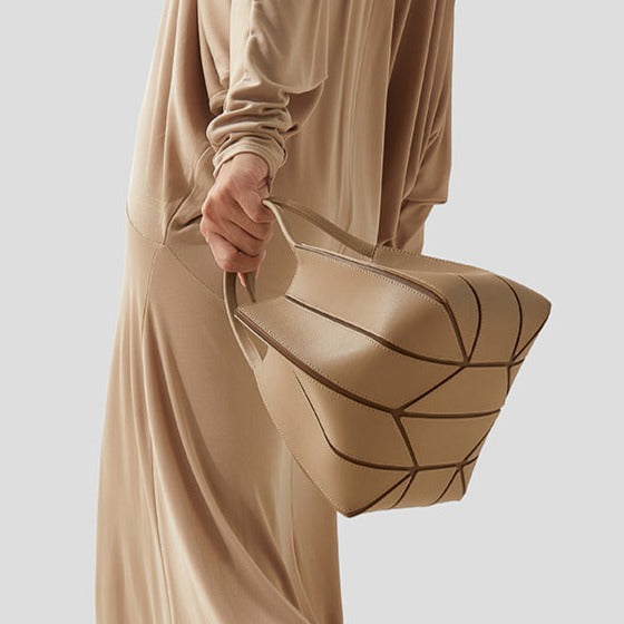 Lantern Foldable Handbag - Brown
