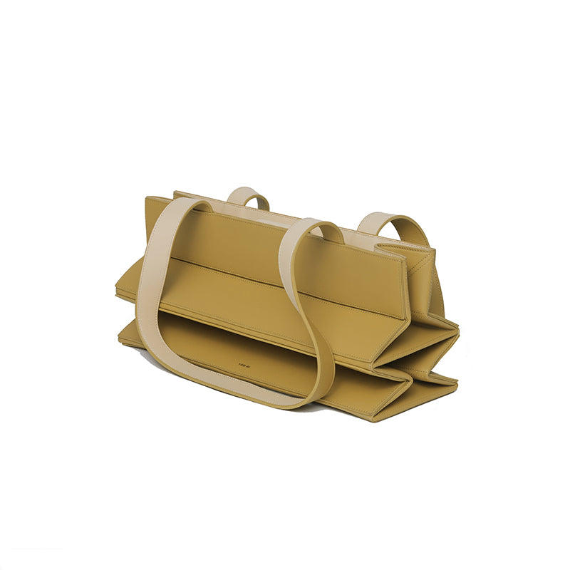 Block Medium Foldable Tote Bag - Yellow