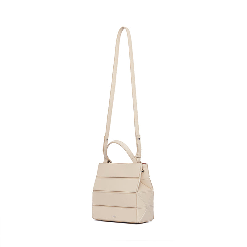 Block Small Foldable Handbag - Almond