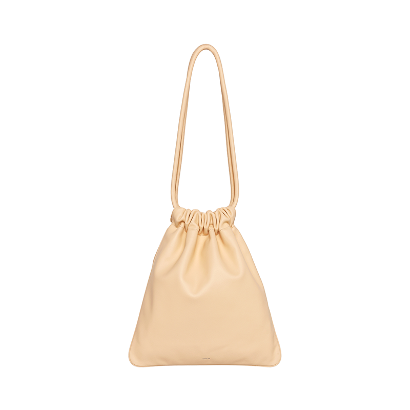 Flower Medium Shoulder Bag- Almond