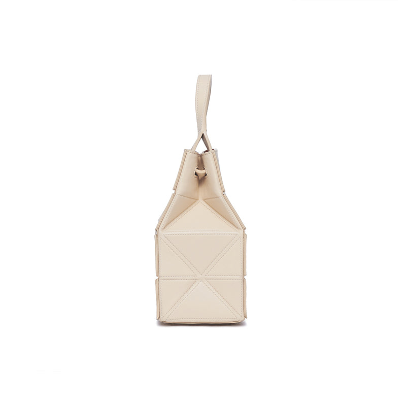 Block Small Foldable Handbag - Almond