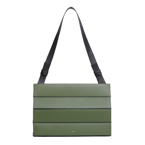 Block Medium Foldable Tote Bag - Green