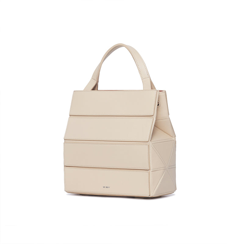 Block Small Foldable Handbag - Almond