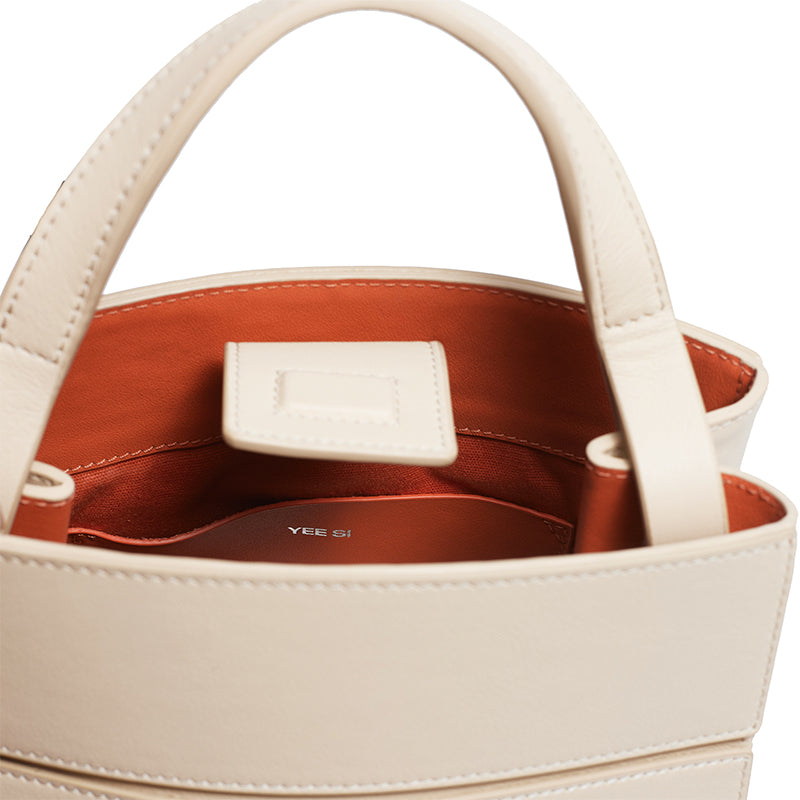 Block Small Foldable Handbag - Almond