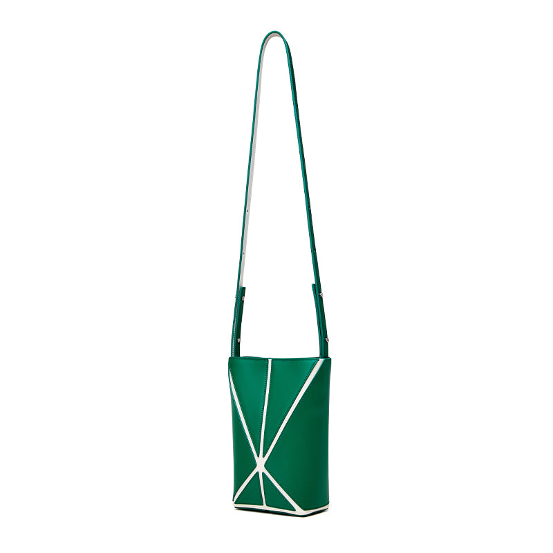Bucket Mini Crossbody Bag - Green/White
