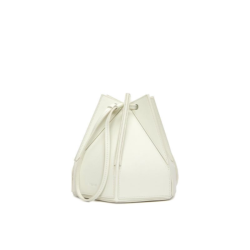 YEE SI - Hex Bucket - Designer Foldable Leather Crossbody Bag - Yellow