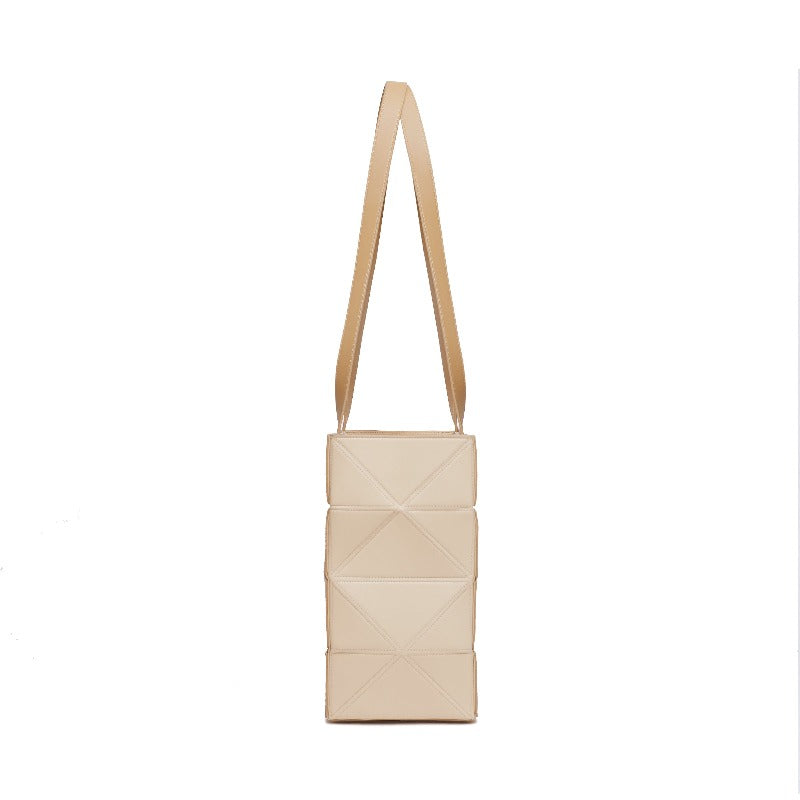 Block Large Foldable Tote Bag - Latte/Almond
