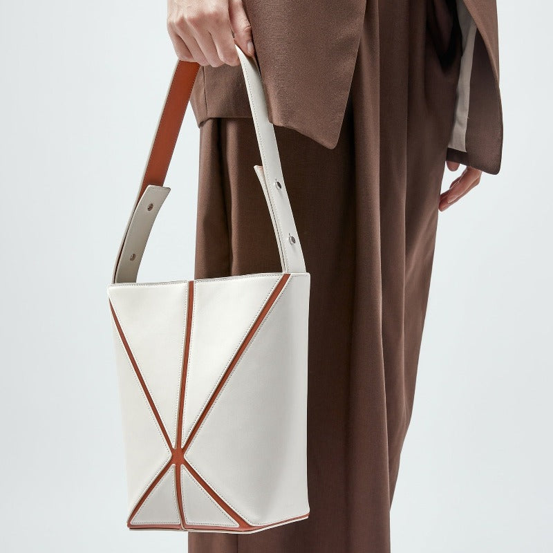 Bucket Small Shoulder Bag - White/Umber