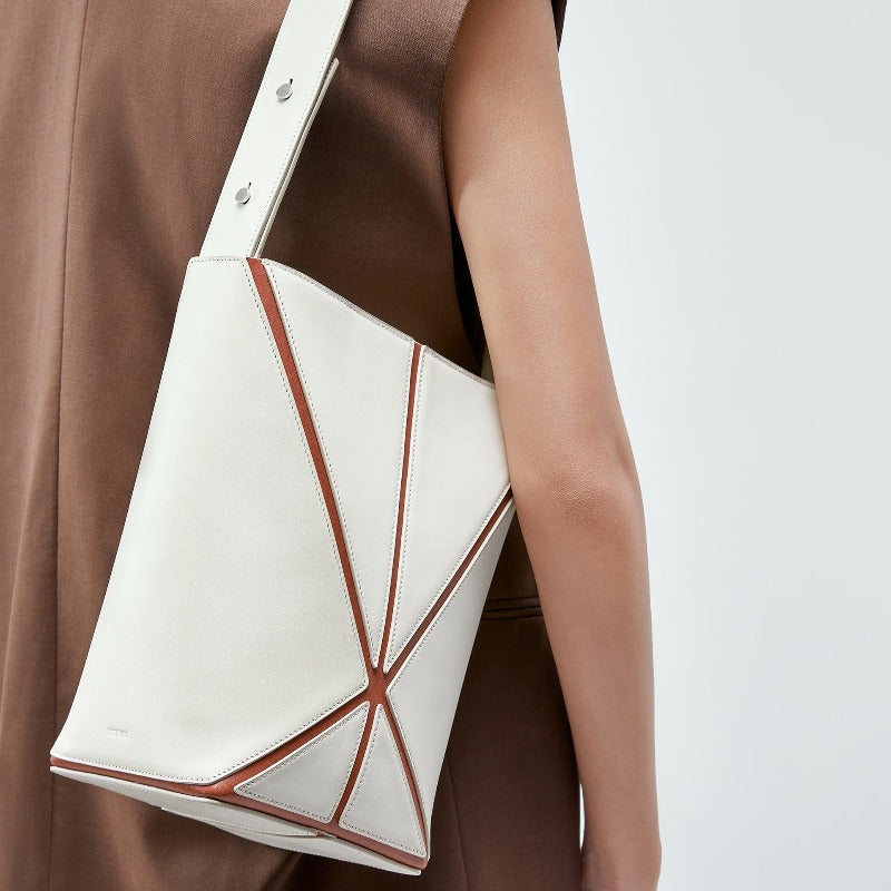 Bucket Small Shoulder Bag - White/Umber