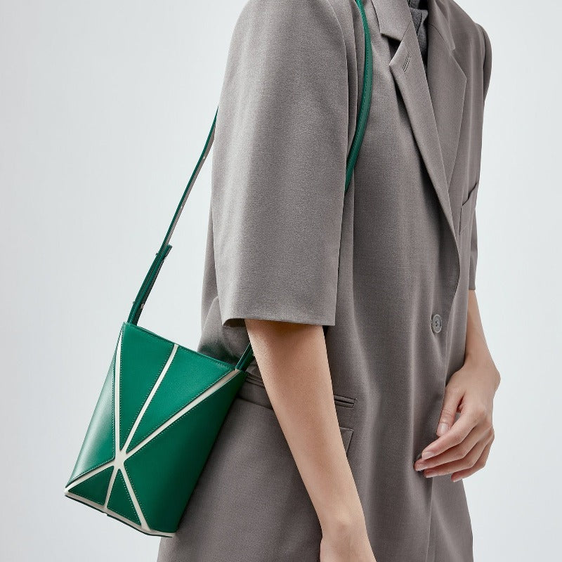 Bucket Mini Crossbody Bag - Green/White