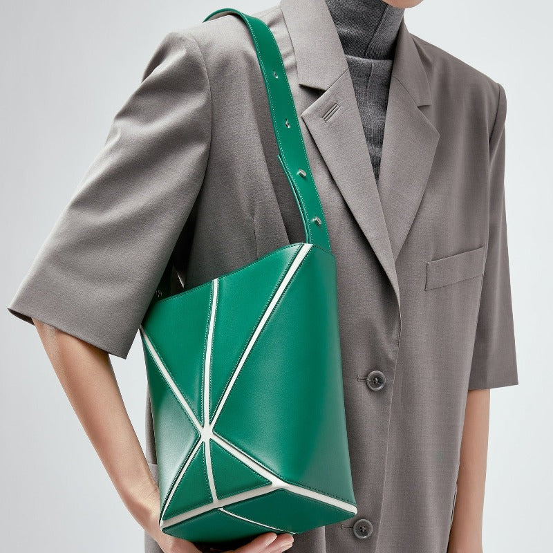 Bucket Small Shoulder Bag - Green/White