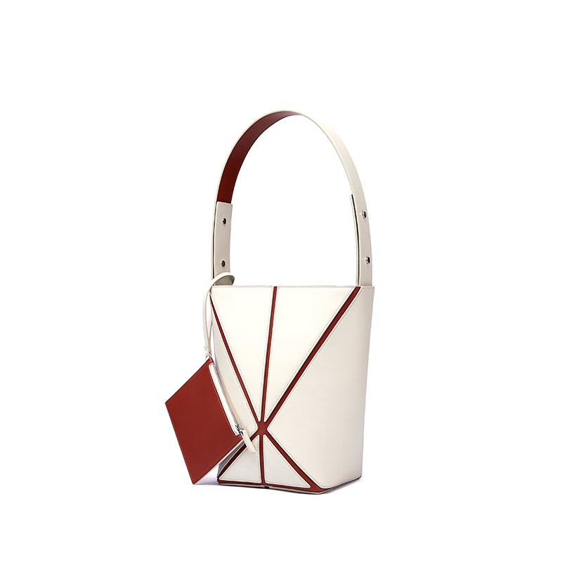 Bucket Small Shoulder Bag - White/Umber