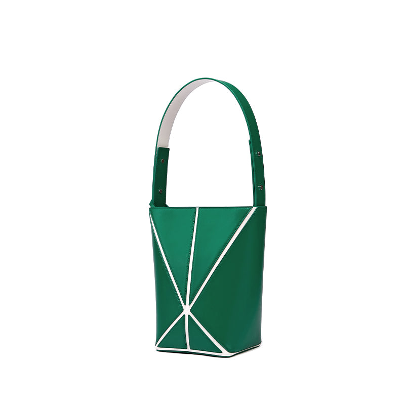 Bucket Small Shoulder Bag - Green/White