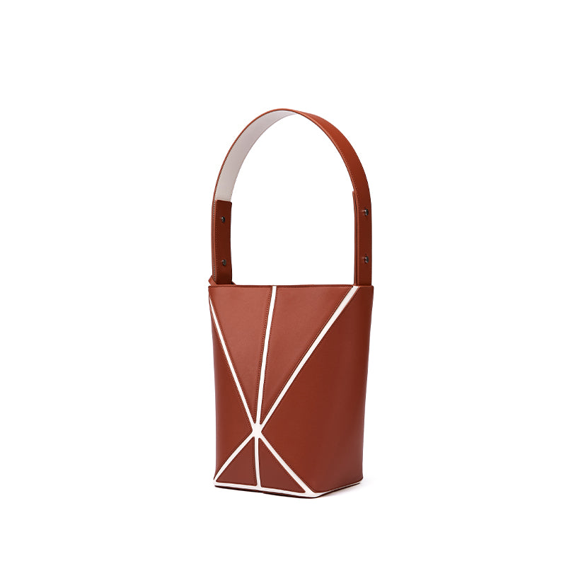 Bucket Small Shoulder Bag - Umber/White