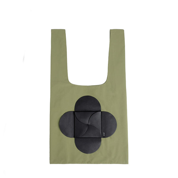 Flower Sustainable Beach Bag - Black/Green