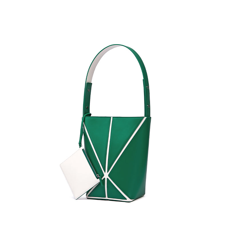 Bucket Small Shoulder Bag - Green/White