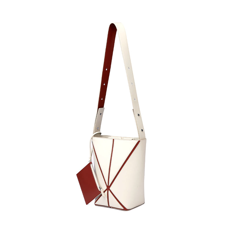 Bucket Small Shoulder Bag - White/Umber