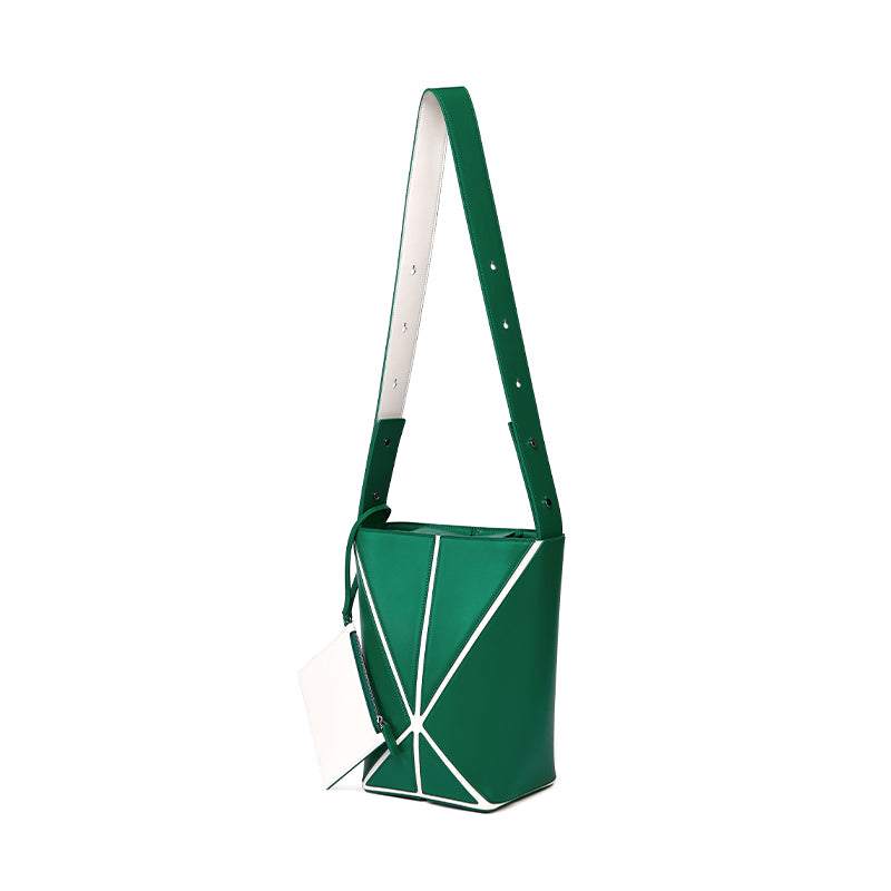 Bucket Small Shoulder Bag - Green/White