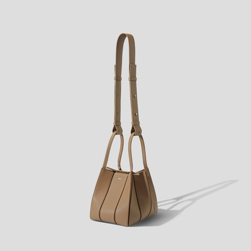 Lantern Foldable Handbag - Brown