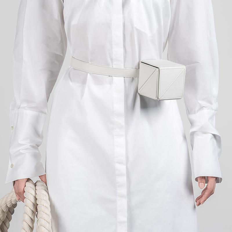 YEE SI Cube Mini Belt Bag - White 3