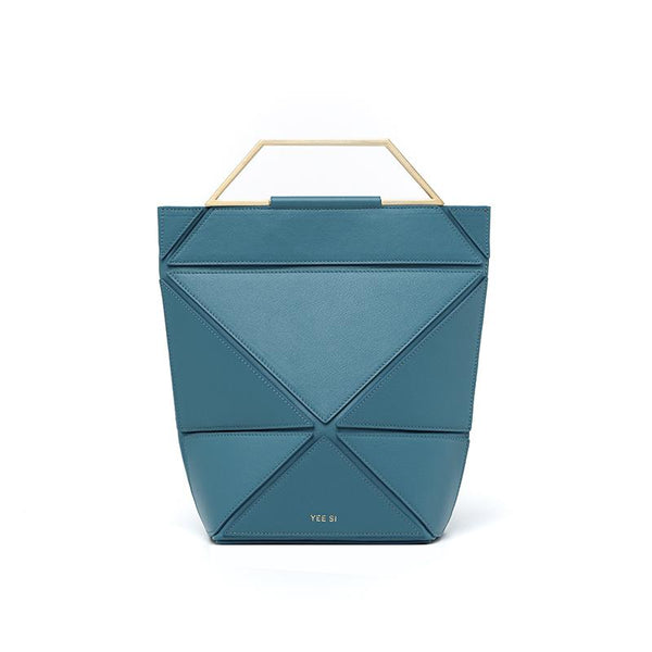 YEE SI Facet Classic Top Handle Bag - Blue 1