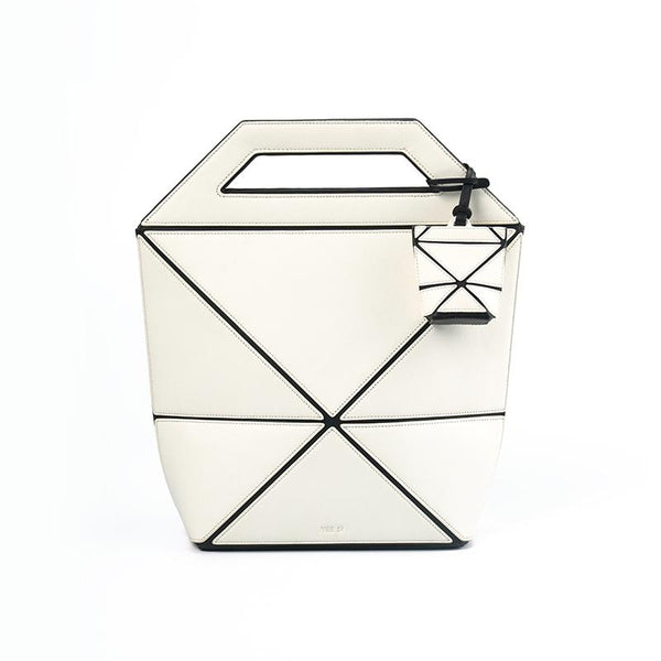 YEE SI Facet Micro Mini Bag Charm - White / Black 2